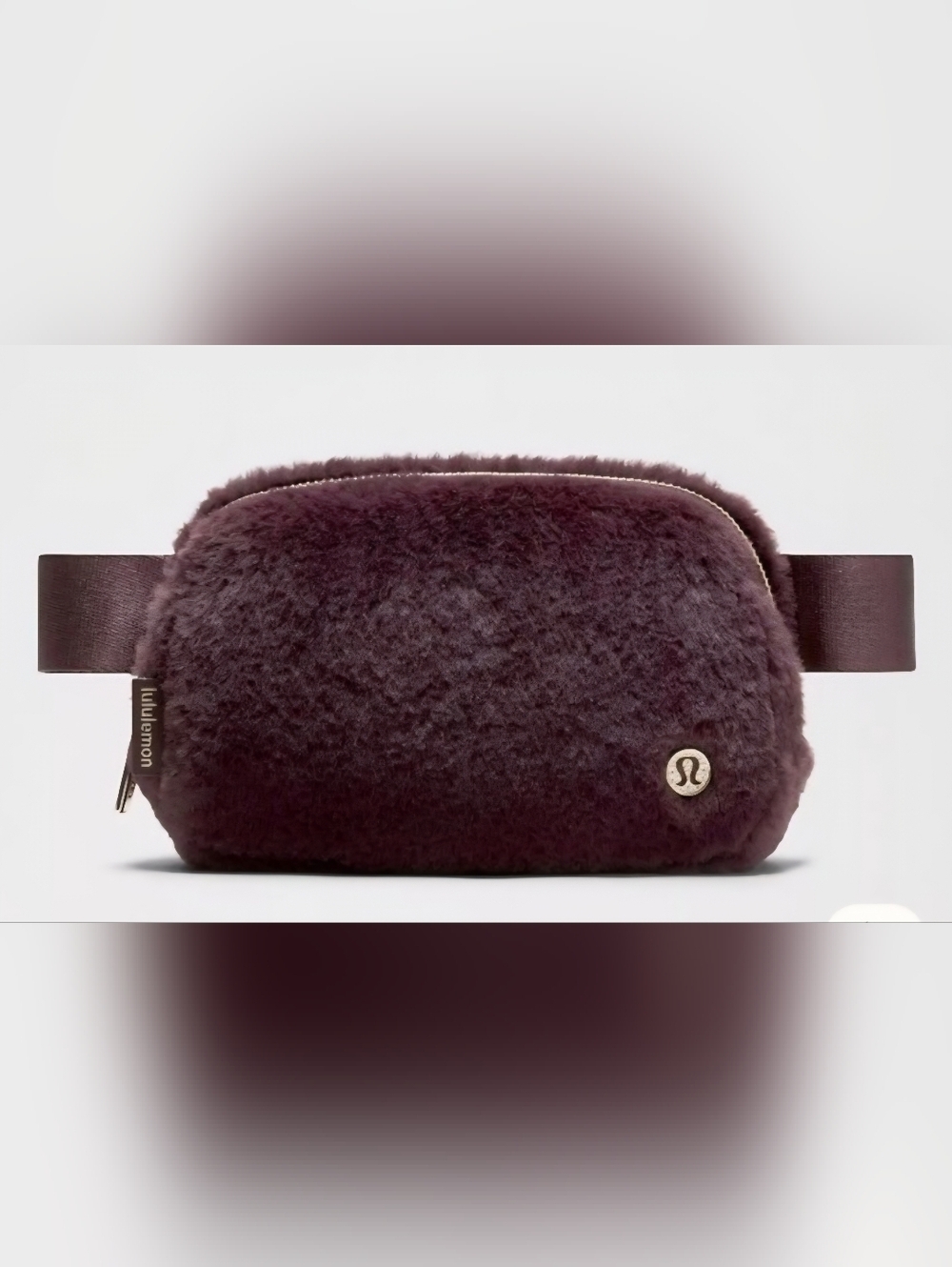 NWT Lululemon Everywhere Belt Bag Plush Fleece 1L - Black Plum / Gold Hardware